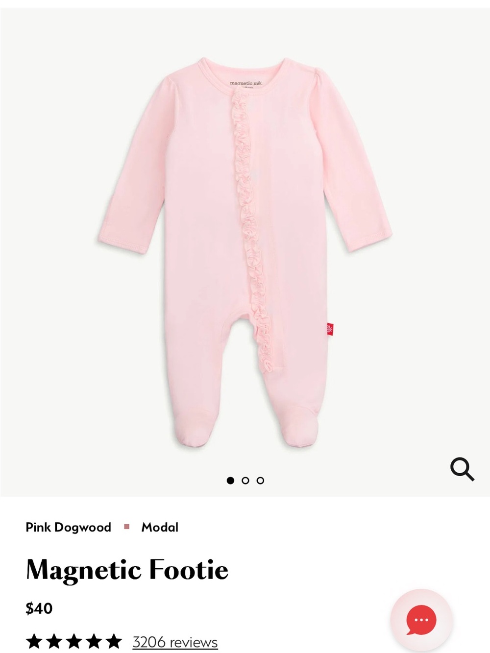 Magnetic Me Pink Ruffle Footie One-Piece UNOPENED
